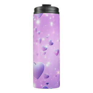 Purple Glow Heart Thermal Tumbler