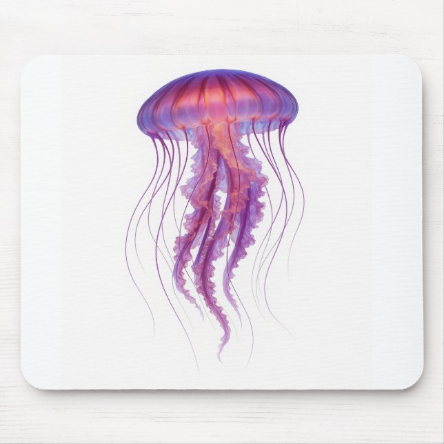 Purple Glow Jellyfish Mouse Pad (Front)