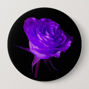 "Purple Glow" Rose 10 Cm Round Badge