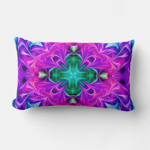 Purple Glowing Abstract Lumbar Pillow