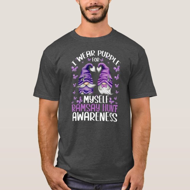 Purple Gnome Awareness Facial Palsy And Ramsay T-Shirt (Front)