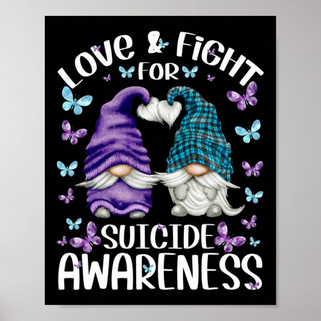 Purple Gnome With Cute Butterfly Pattern Suicide A Poster (Front)