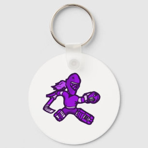 Purple Goalie Girl Key Ring