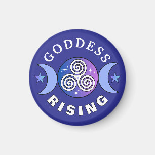 Purple Goddess Rising Round Magnet