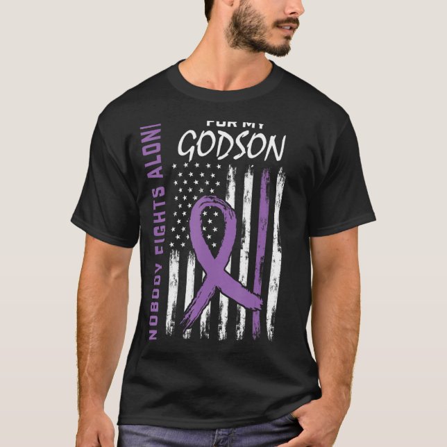 Purple Godson Lupus Awareness Flag Products Clothi T-Shirt (Front)