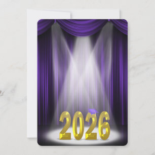 Purple & Gold 2025 Graduation in Spotlight   Invitation