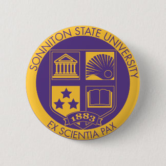 Purple/Gold 6 Cm Round Badge