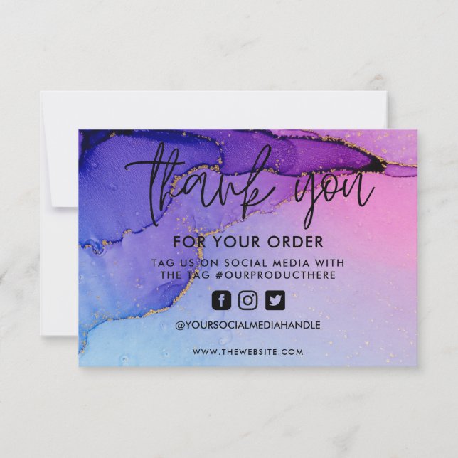 Purple Gold Abstract Watercolor Media Insert (Front)