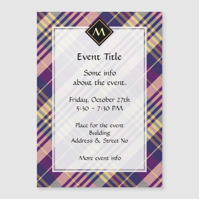 Purple, Gold and Blue Tartan (Front)