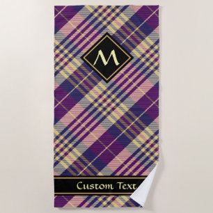 Purple, Gold and Blue Tartan Beach Towel