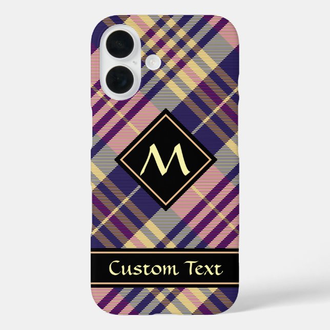 Purple, Gold and Blue Tartan Case-Mate iPhone Case (Back)