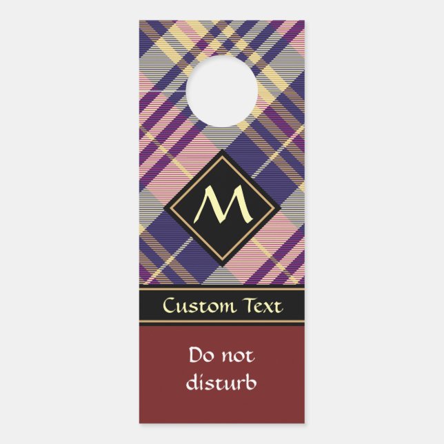 Purple, Gold and Blue Tartan Door Hanger (Front)