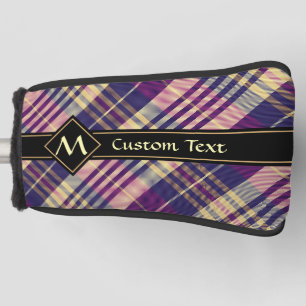 Purple, Gold and Blue Tartan Golf Head Cover
