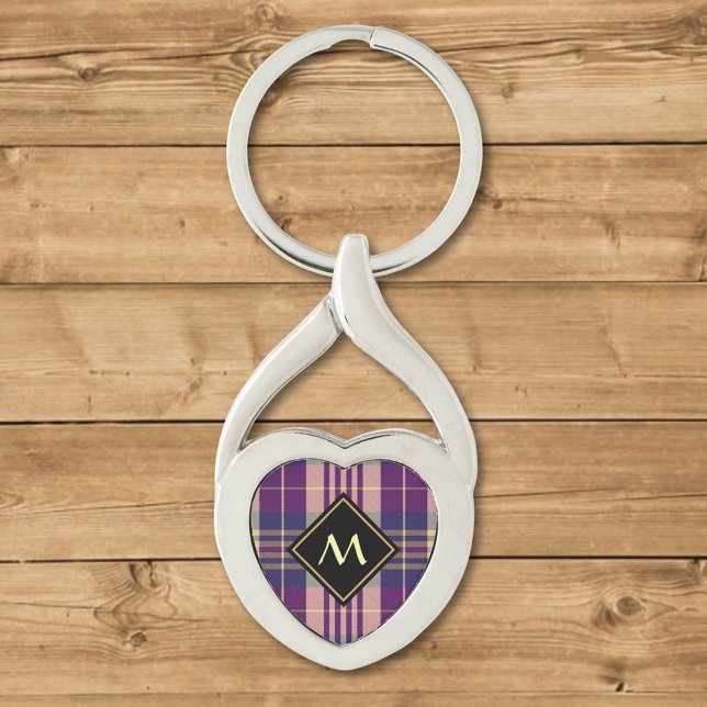 Purple, Gold and Blue Tartan Key Ring (Creator Uploaded)