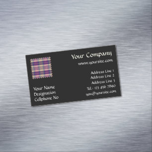 Purple, Gold and Blue Tartan Magnetic Business Card