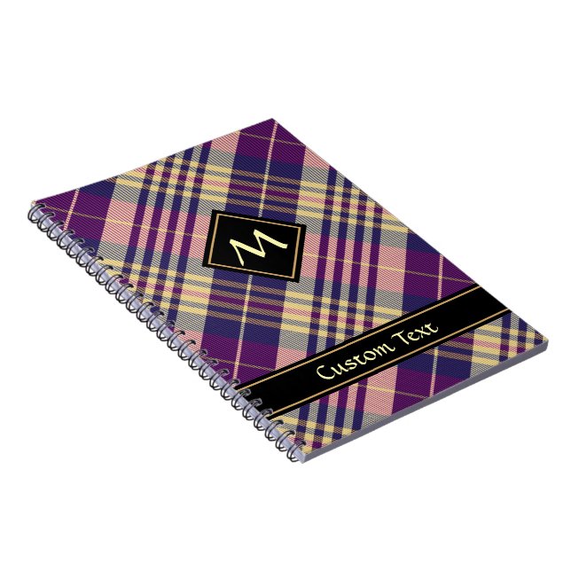 Purple, Gold and Blue Tartan Notebook (Right Side)