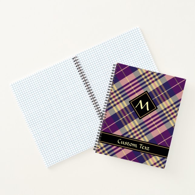 Purple, Gold and Blue Tartan Notebook (Inside)