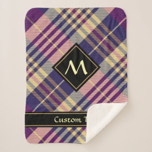 Purple, Gold and Blue Tartan Sherpa Blanket