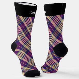 Purple, Gold and Blue Tartan Socks