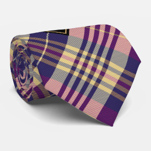 Purple, Gold and Blue Tartan Tie