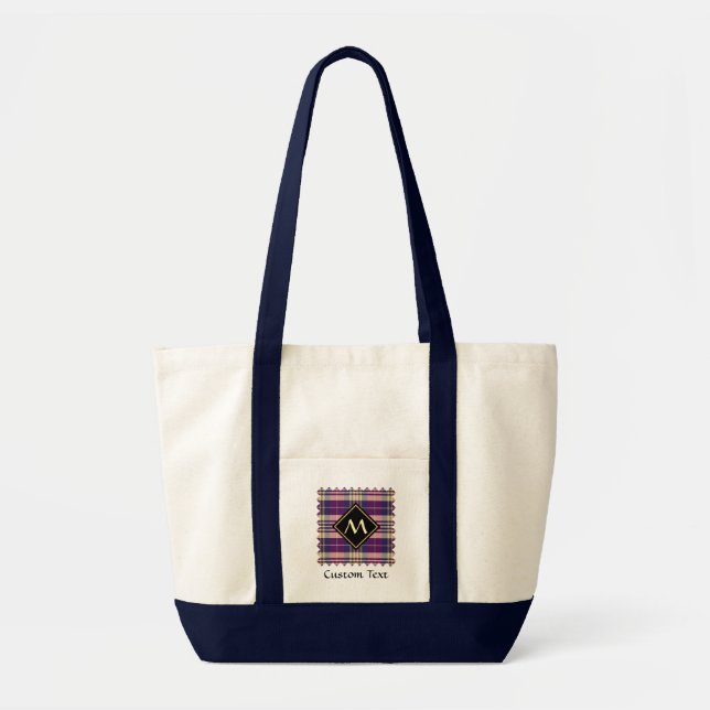 Purple, Gold and Blue Tartan Tote Bag (Front)