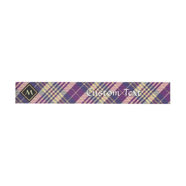 Purple, Gold and Blue Tartan Wraparound Address Label (Individual)