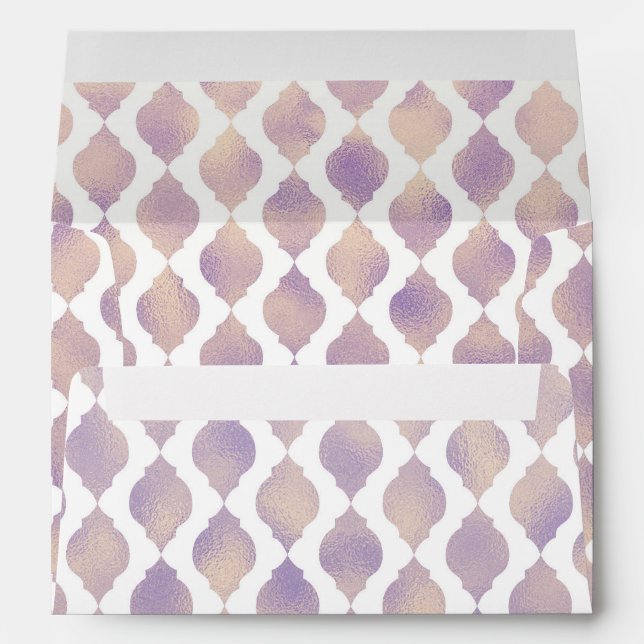 Purple Gold Arabian Moroccan Glam Invitation Envelope (Back (Bottom))