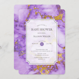 Purple & Gold Baby  Shower Invitation