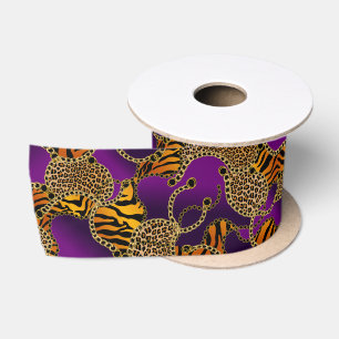 Purple Gold Baroque Luxury Cocktail Party Satin Ribbon