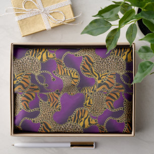 Purple Gold Baroque Luxury Cocktail Party Tissue Paper