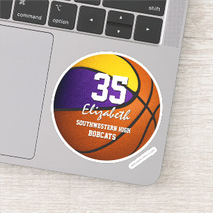 Purple gold basketball team colours boys girls