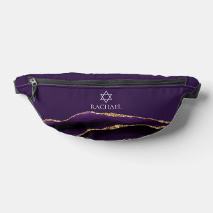 Purple Gold Bat Mitzvah Customised Jewish Bum Bags