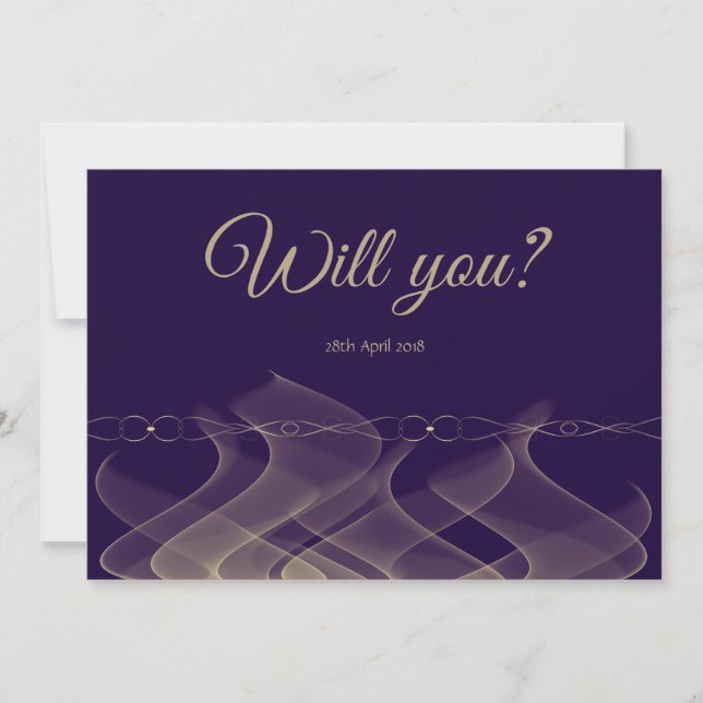 Purple Gold  Be My Bridesmaid Double Sided Card (Front)