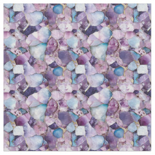 Purple, Gold & Blue Gemstone Fabric