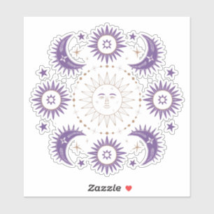 Purple & Gold Boho Celestial Sun & Moon Scrapbook