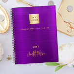 Purple gold business logo elegant 2024 planner<br><div class="desc">A stylish purple faux metallic looking background.  Personalise and add your business,  company logo,  a text,  year and personal name.  Golden letters.  If you want it without text,  use your back-space key to delete.</div>