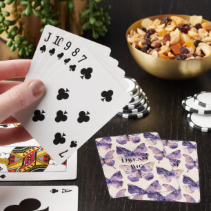 Purple Gold Butterflies  Playing Cards