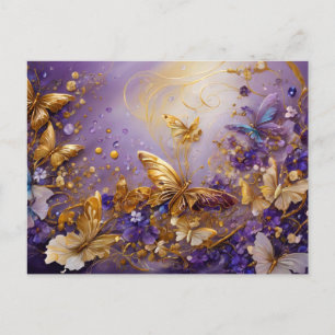 Purple & Gold Butterfly # 16 Postcard