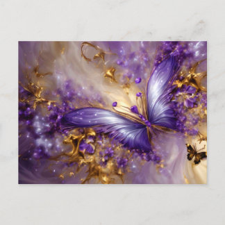 Purple & Gold Butterfly # 23 Postcard