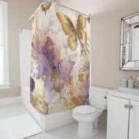 Purple & Gold Butterfly Watercolor Butterflies