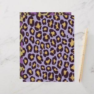 Purple & Gold Cheetah Fur Pattern Scrapbook Paper