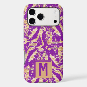 Purple Gold Chic marble Elegant Custom Monogram