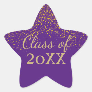 Purple Gold Class of 2017 Graduation Sticker