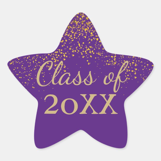 Purple Gold Class of 2017 Graduation Sticker (Front)