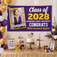 Purple Gold Class of 2026 Photo Graduation