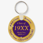 Purple, Gold, Class Reunion Keychains or Any COLOR
