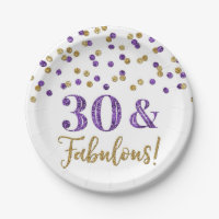 Purple Gold Confetti 30 and Fabulous