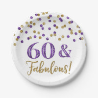 Purple Gold Confetti 60 and Fabulous