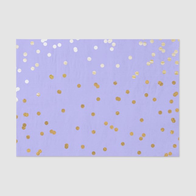 Purple & Gold Confetti Dots Modern Glamour Glam Tissue Paper (Front)