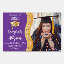 Purple | Gold Congrats Graduate Wave Photo